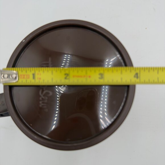 Vintage Thermo-Serv Insulated Striped Mug With Lid Brown Woodgrain Design 12 Oz - Picture 11 of 11